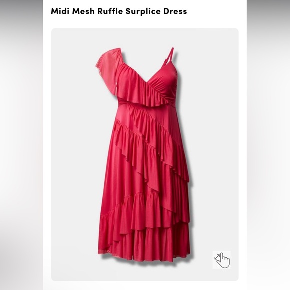 Torrid Pink Ruffle Dress - Torrid Size 6 - 6X - Plus Size 30 dress - Picture 7 of 7